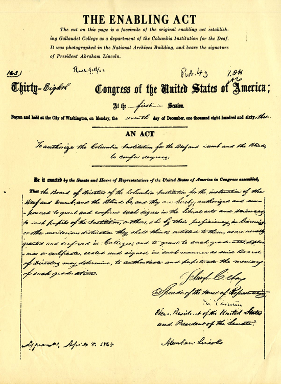 A scanned picture of original enabling act.