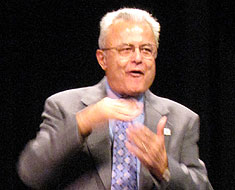 Davila speaks in auditorium