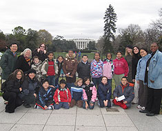 Students behind White House