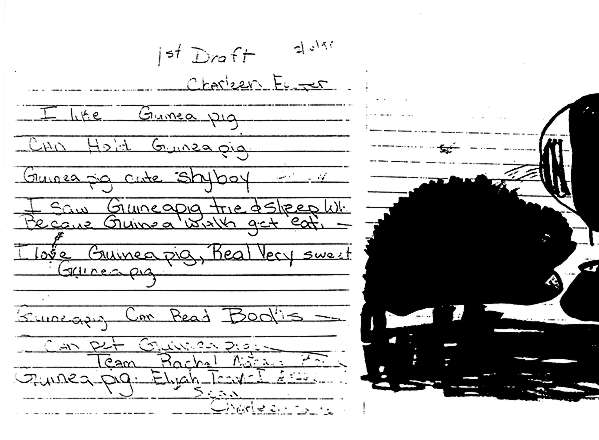 scanned image of Charleen's story and drawing