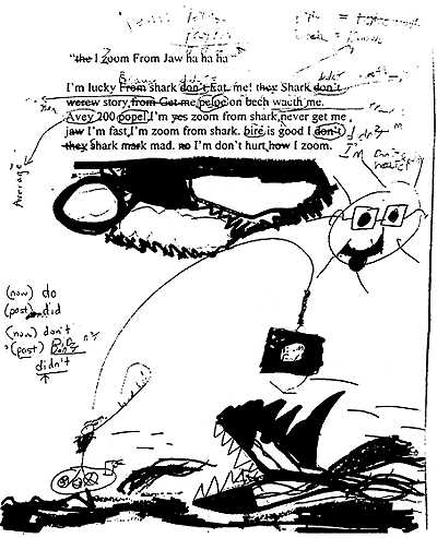Scanned image of Travis' work
