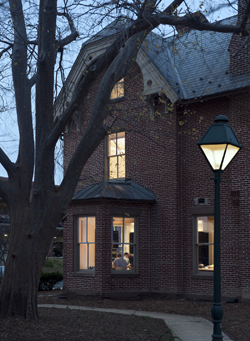 Image: view from outside in the evening