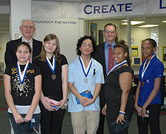 Image: KDES 2009 Optimist Club winners pose with representatives of the Optimist Club.