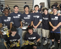 Image: The MSSD Botball teams yielded the best results ever at the 2010 Greater D.C. Regional Botball Tournament on April 17, 2010 in Fairfax, Virginia. Pictured from left to right in front: Zachery Tolen and Jacob Fassett. Back row: Tobe Amasiatu, John Hagner, Tim Martin, Xian Huang, Jeremy Smith and Thomas Francis. (Photo Credit: Wei Wang)