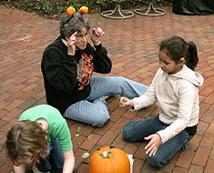 Image: First Lady chats with student