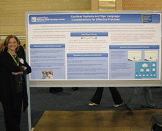 Image: Debra Nussbaum, coordinator of the Clerc Center’s Cochlear Implant Education Center (CIEC), presented a poster session at the ASHA (American Speech-Language-Hearing Association) Convention held in Philadelphia from November 17-20.