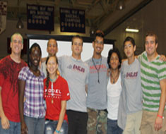Image: MSSD honored outstanding athletes at the annual MSSD Sports Banquet on May 23.
Among the athletes honored were the 2011 National Deaf Prep All-Americans: (left to right)
Ryan Baldiviez, Jessica Nortey, Anna Lynch, Richard Navarro, Albert Blake, Mark Bermudez,
Diego Trejo, Oliver Lee, and Lukas Morkevicius. (Photo: Chad Willman)