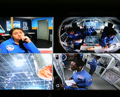 Image: Emmanuel Njoku (bottom right) said, "My favorite activity at the Space Camp was the Alpha/Bravo/Charlie mock space shuttle missions. We had to stimulate various possible scenarios the astronauts might experience, including: the launch, orbiting of Earth, reentry of Earth, and the landing. To 'spice' the missions up, our Camp counselor made a number of anomalies appear during the mission, which we had to resolve."
